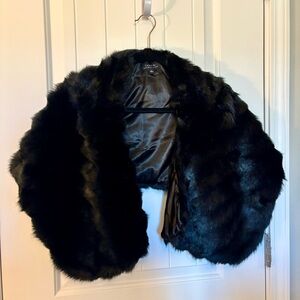 Elegant Black Faux Fur Shrug
